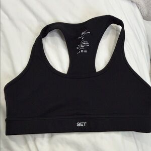 SET ACTIVE Black Racerback Sports Bra